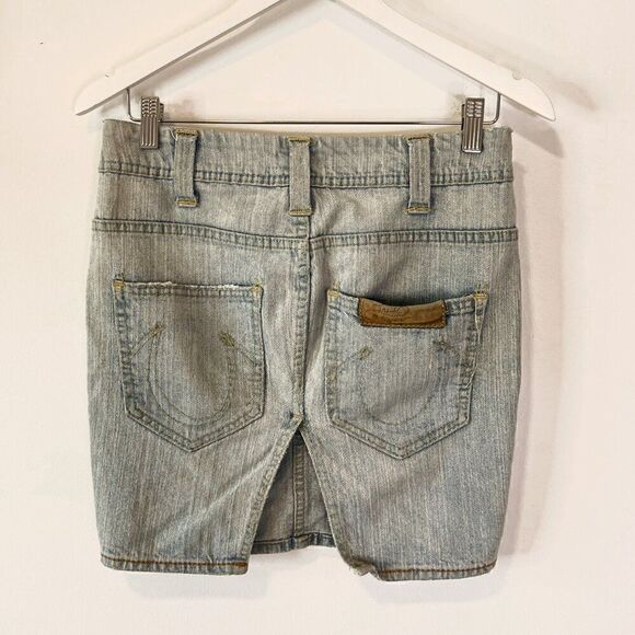 True Religion Denim Mini Skirt with Back Slit - Picture 2 of 3